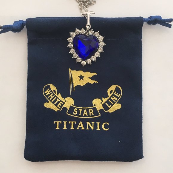 Titanic Heart of The Ocean Pendant Necklace White Star Line - NEW Version - Picture 1 of 7